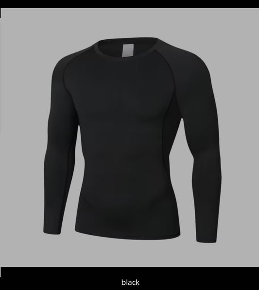Compression Long Sleeve T Shirt Men Elastic Training T-shirt Gym Fitness Workout